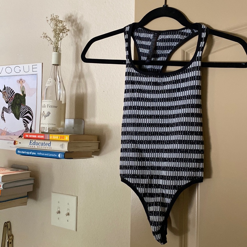 Urban outfitters striped bodysuit stretchy material